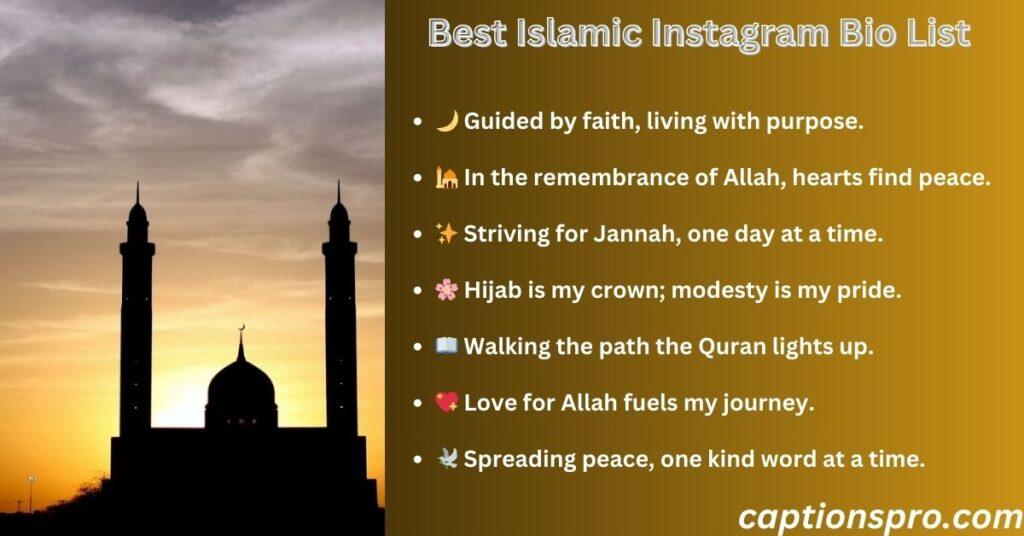 Best Islamic Instagram Bio List