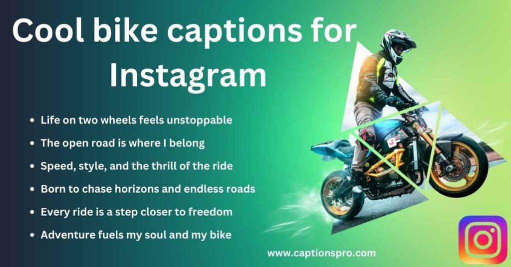 Cool bike captions for Instagram