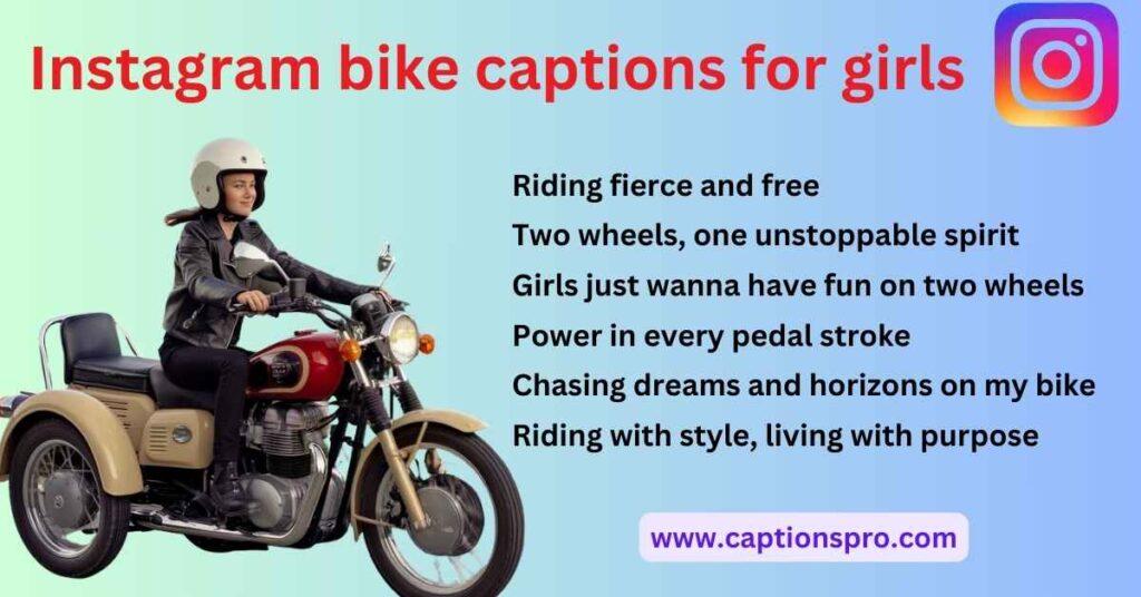 Instagram bike captions for girls