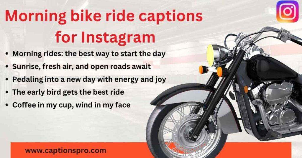 Morning bike ride captions for Instagram