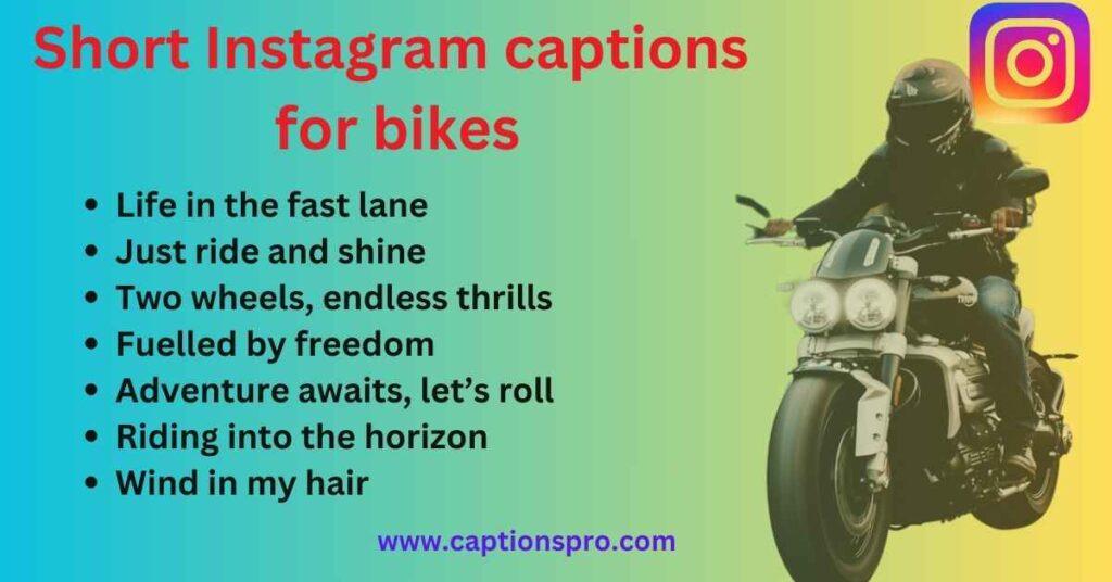 Short Instagram captions for bikes