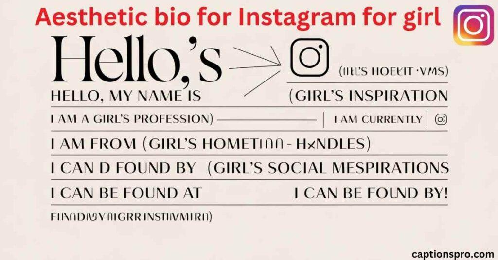 Aesthetic bio for Instagram for girl