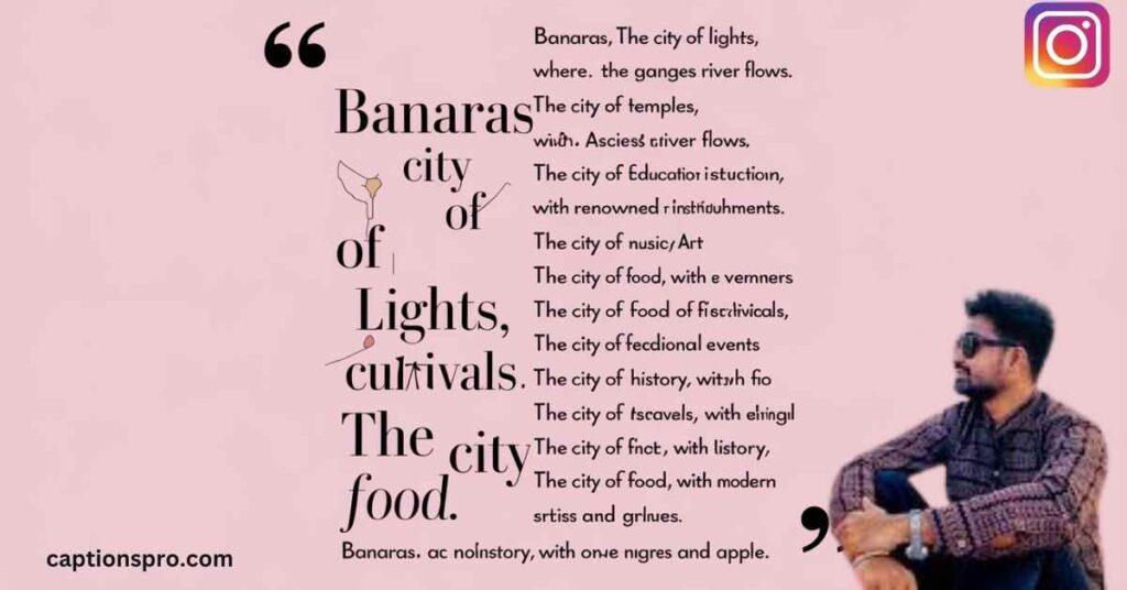 Banaras captions for instagram for boy