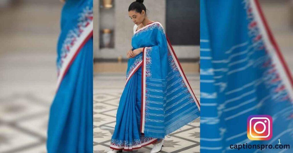 Blue saree Caption For Instagram