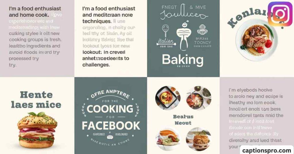 Cooking bio for Facebook