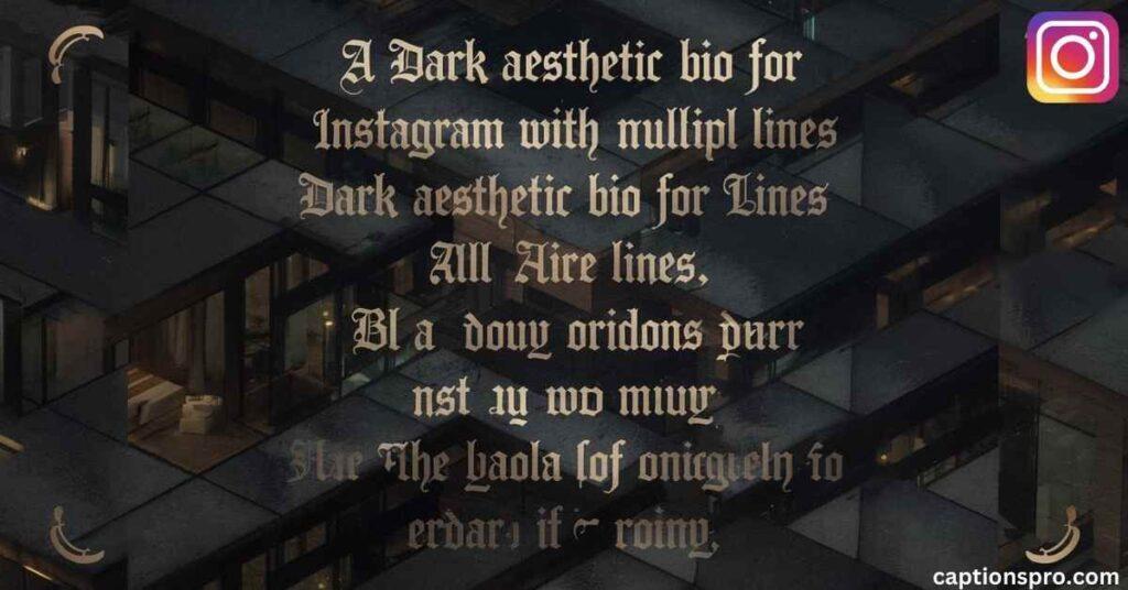 Dark aesthetic Bio for Instagram