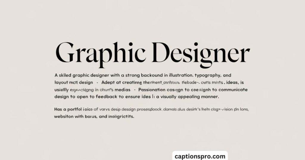 Graphic designer bio for Facebook