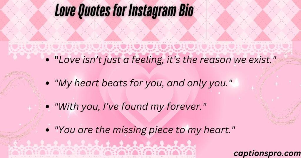 Love Quotes for Instagram Bio