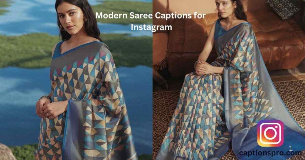 Modern Saree Captions for Instagram