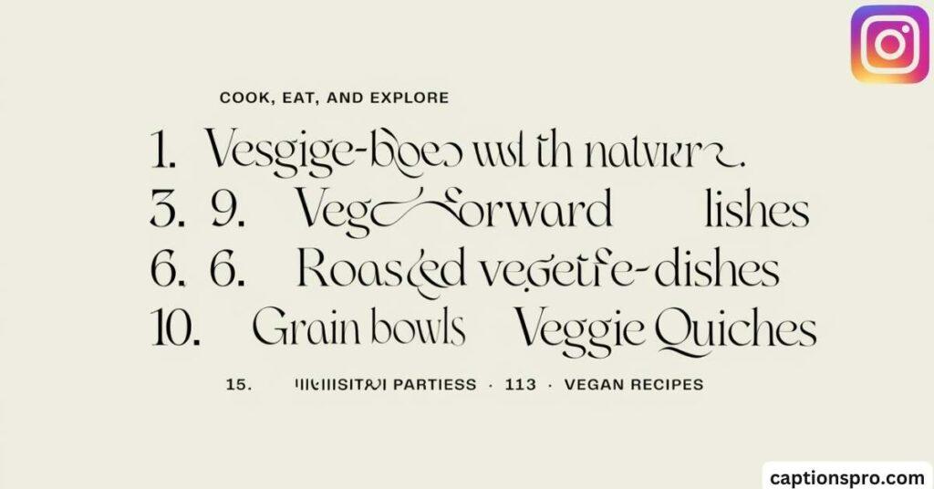 Short cooking bio for instagram