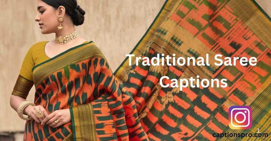 Traditional Saree Captions