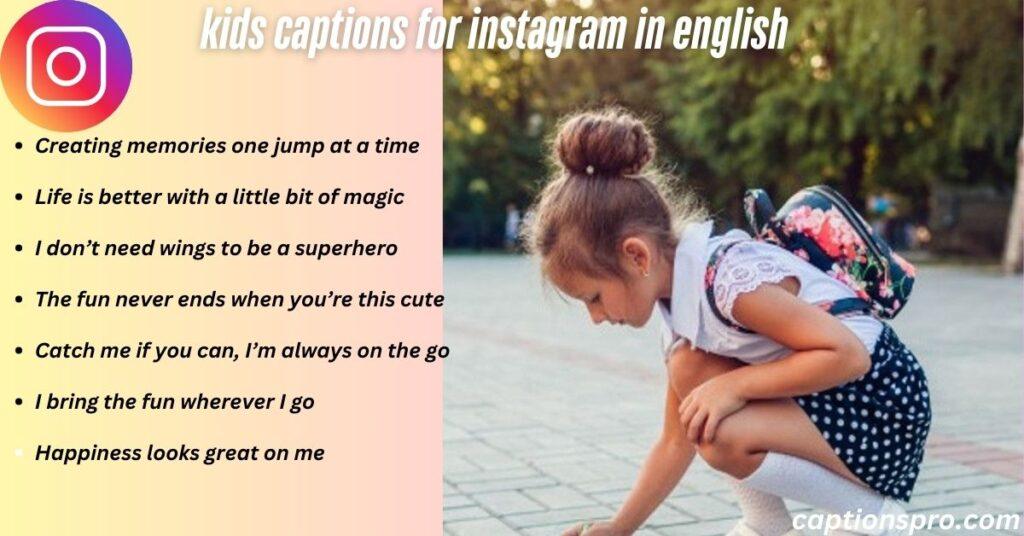 kids captions for instagram in english