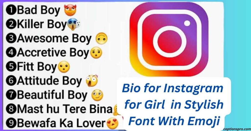 Bio for Instagram for Girl in Stylish Font With Emoji