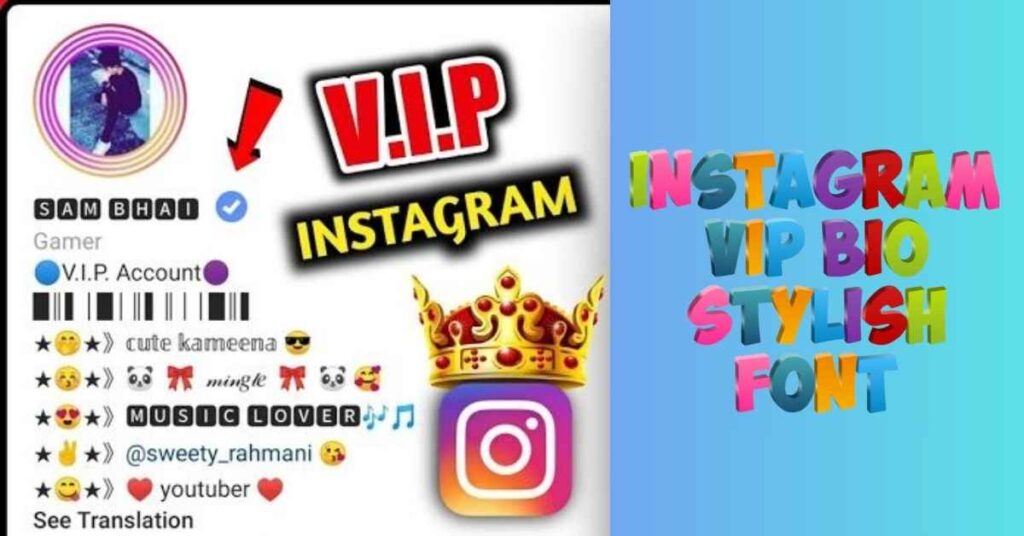 Instagram Vip Bio Stylish Font