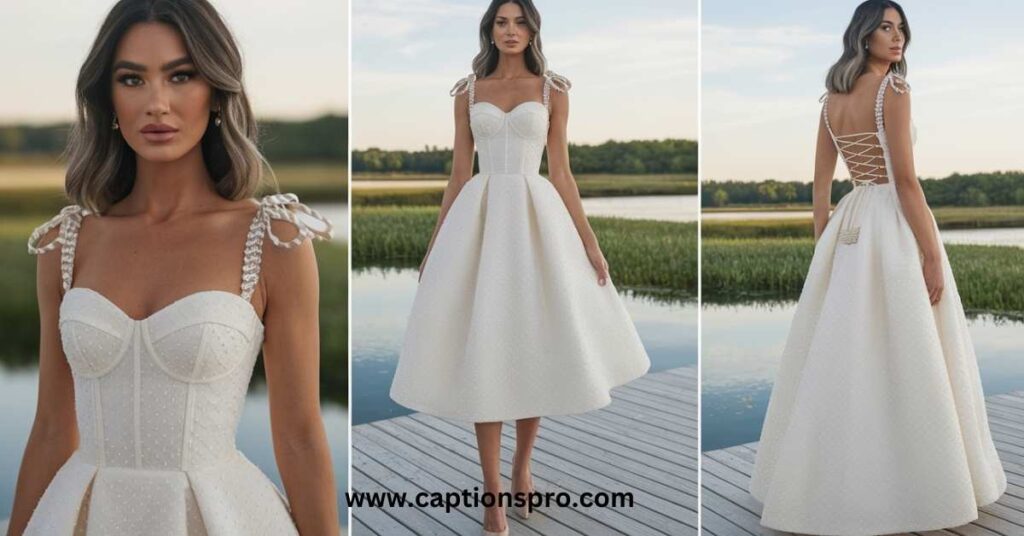Attractive Caption for White Dress