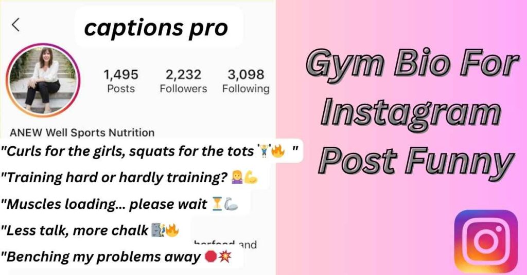 Gym Bio For Instagram Post Funny
