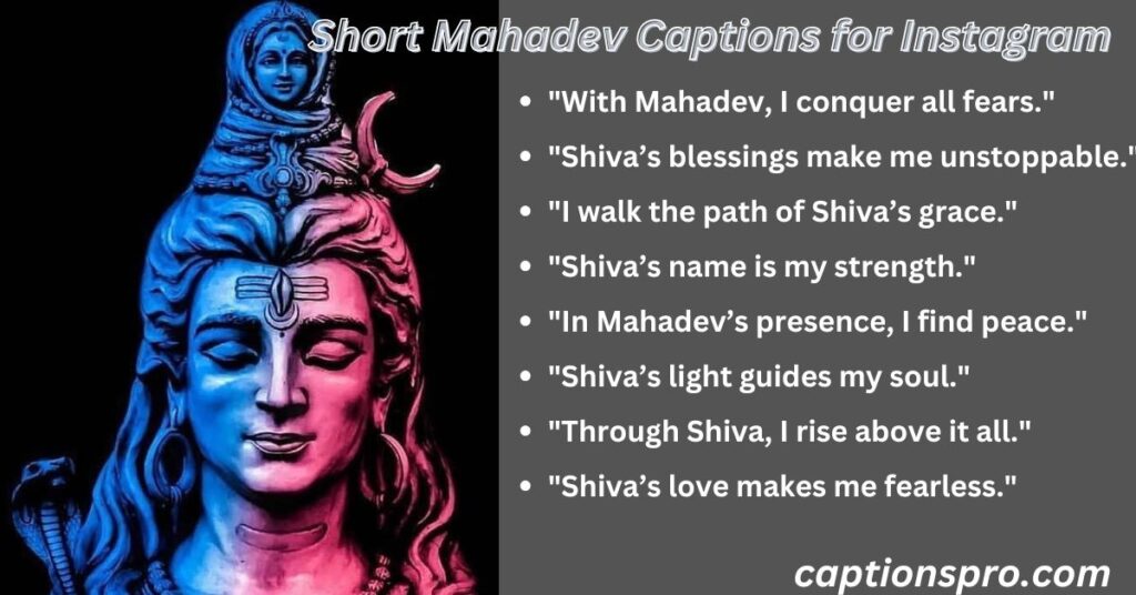 Short Mahadev Captions for Instagram