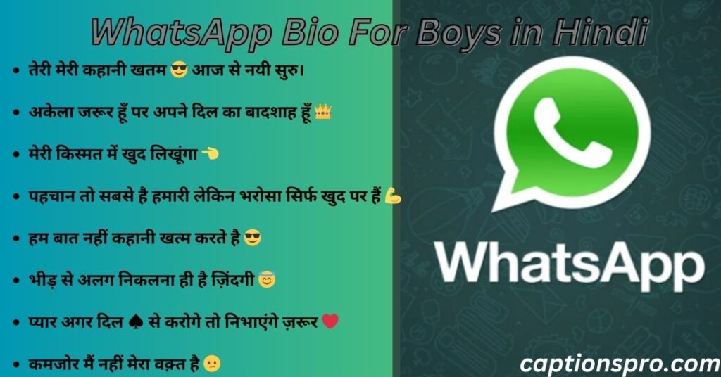 WhatsApp Bio For Boys in Hindi
