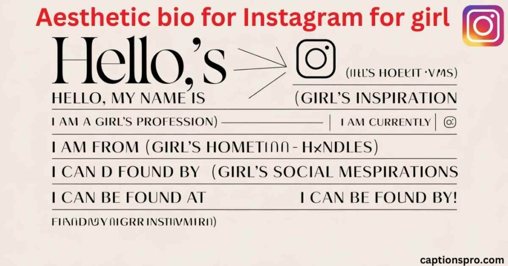 Aesthetic bio for Instagram for girl