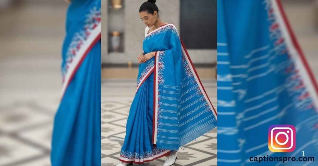 Blue saree Caption For Instagram 