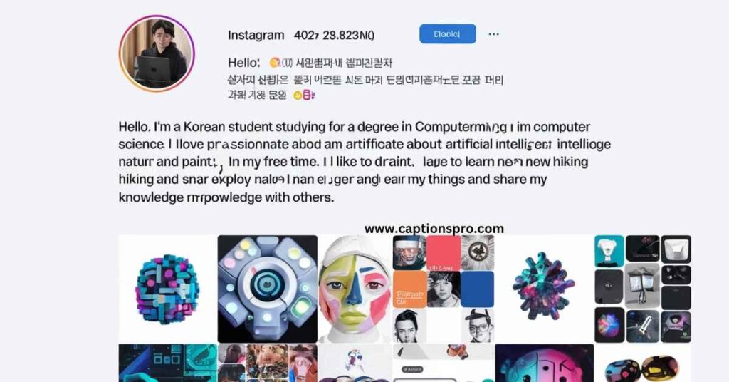 Korean bio for profile
