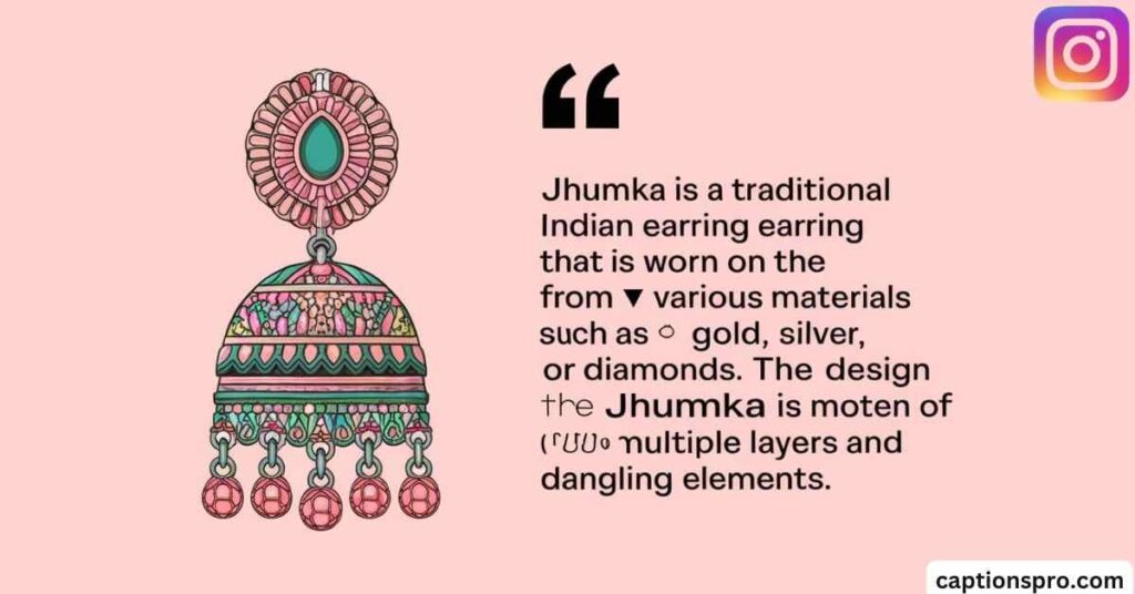 attractive caption jhumka quotes