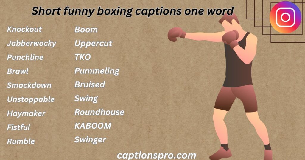 Short funny boxing captions one word