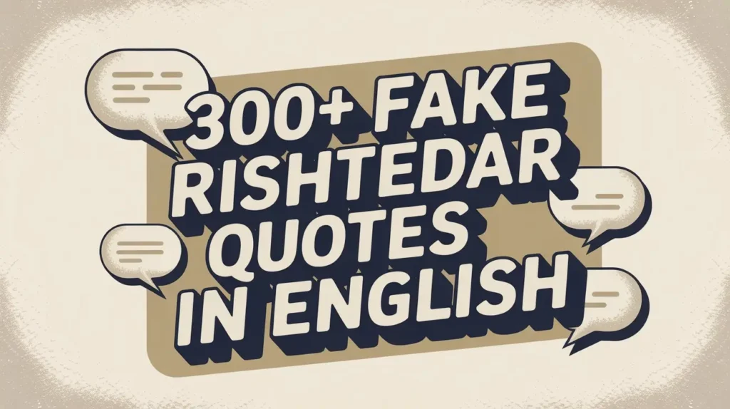 300+ Fake Rishtedar Quotes in English